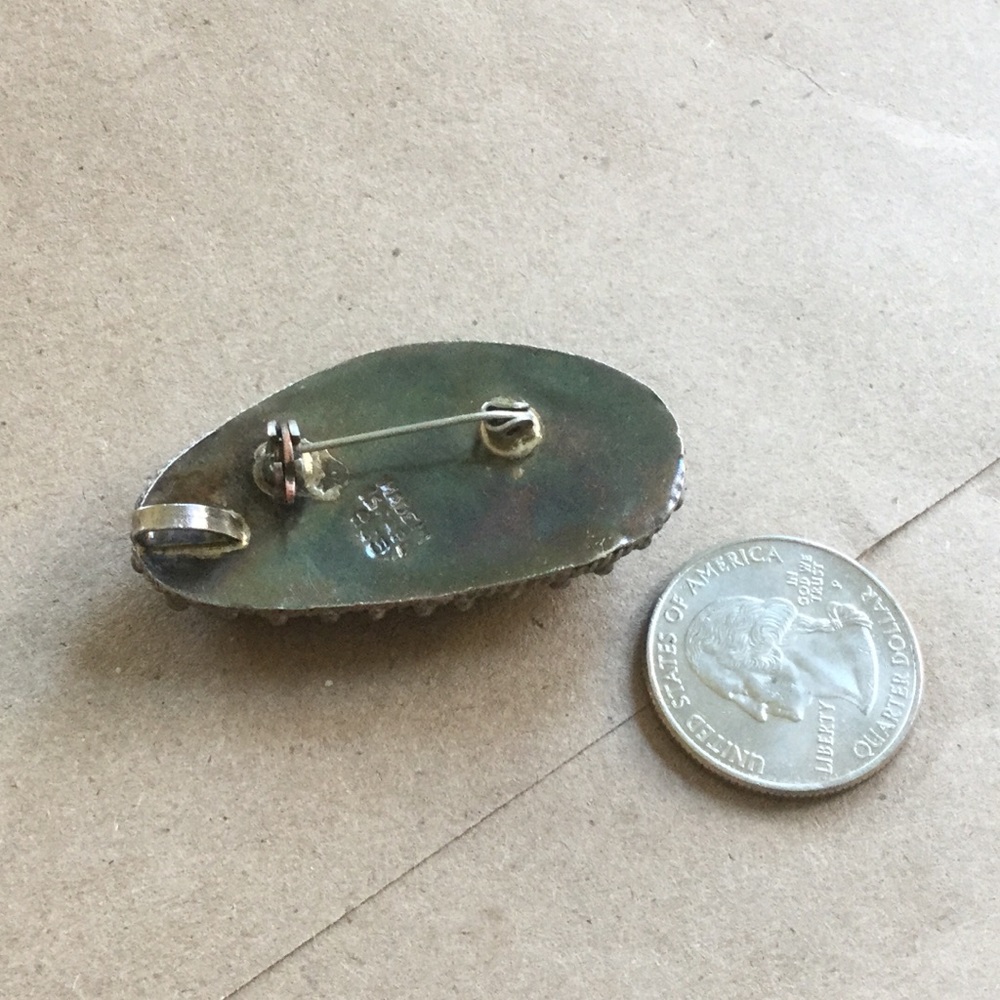 *SOLD* Eilat Stone Israel Brooch Pendant - Picture 3 of 4